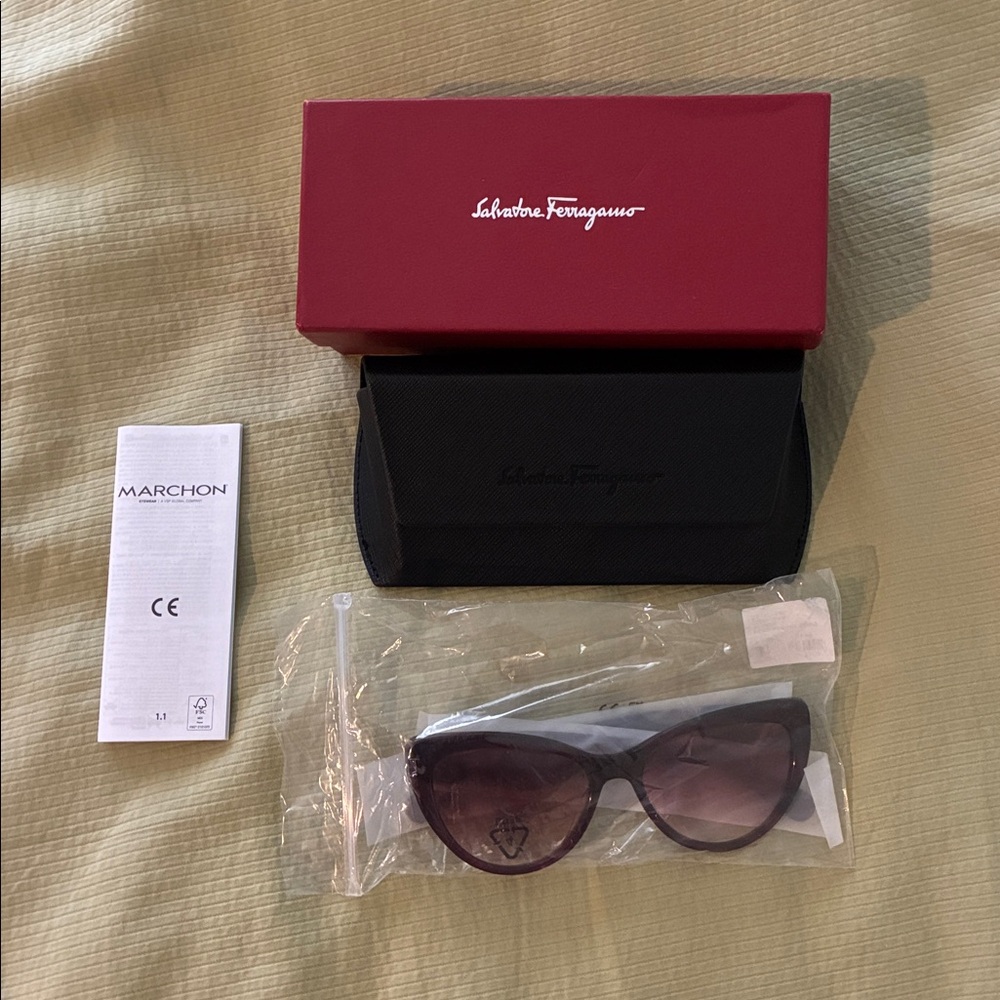 Salvatore Ferragamo Cat Eye 56mm Sunglasses in Red Wine SF930S - Picture 8 of 9